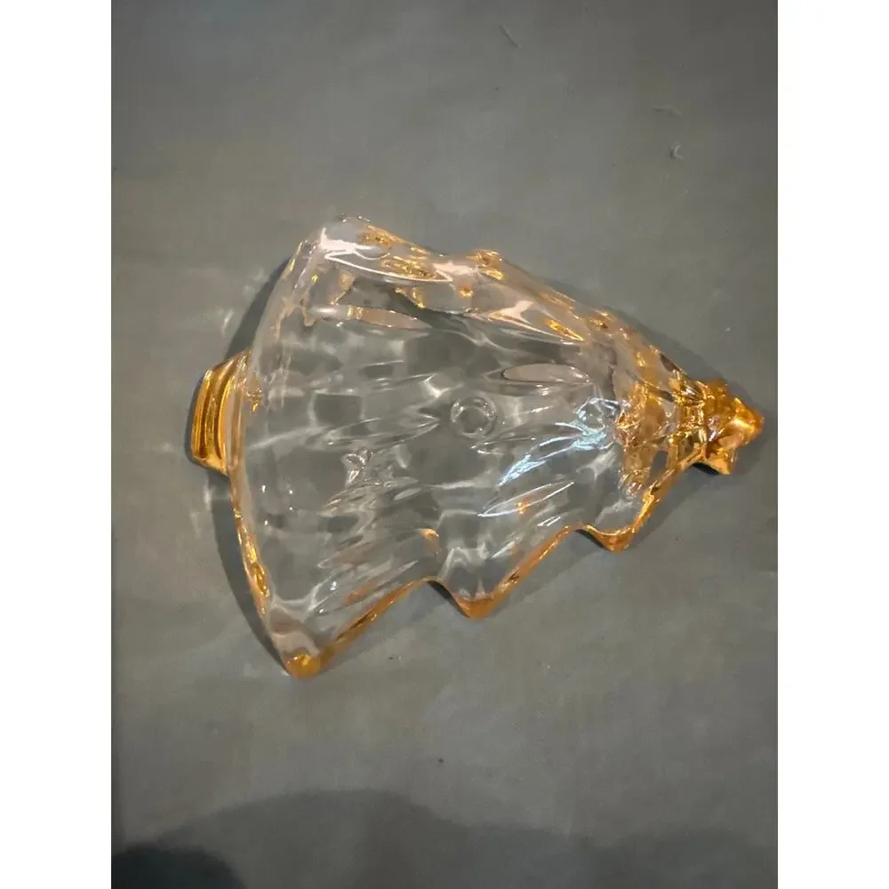 Studio Nova Yuletide Spirit Crystal Christmas Tree Candy Dish Gold Trim Japan